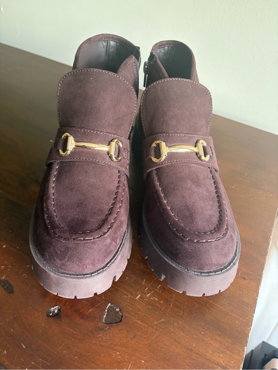 Steve Madden Shoes - Madden NYC Women’s Chocolate Brown Leon Suede Horsebit Lug Sole Ankle Boots 9
